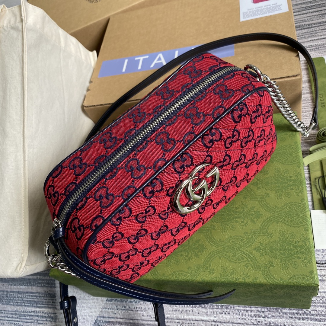 Gucci GG Marmont Multicolor Small Shoulder Bag 447632 Red